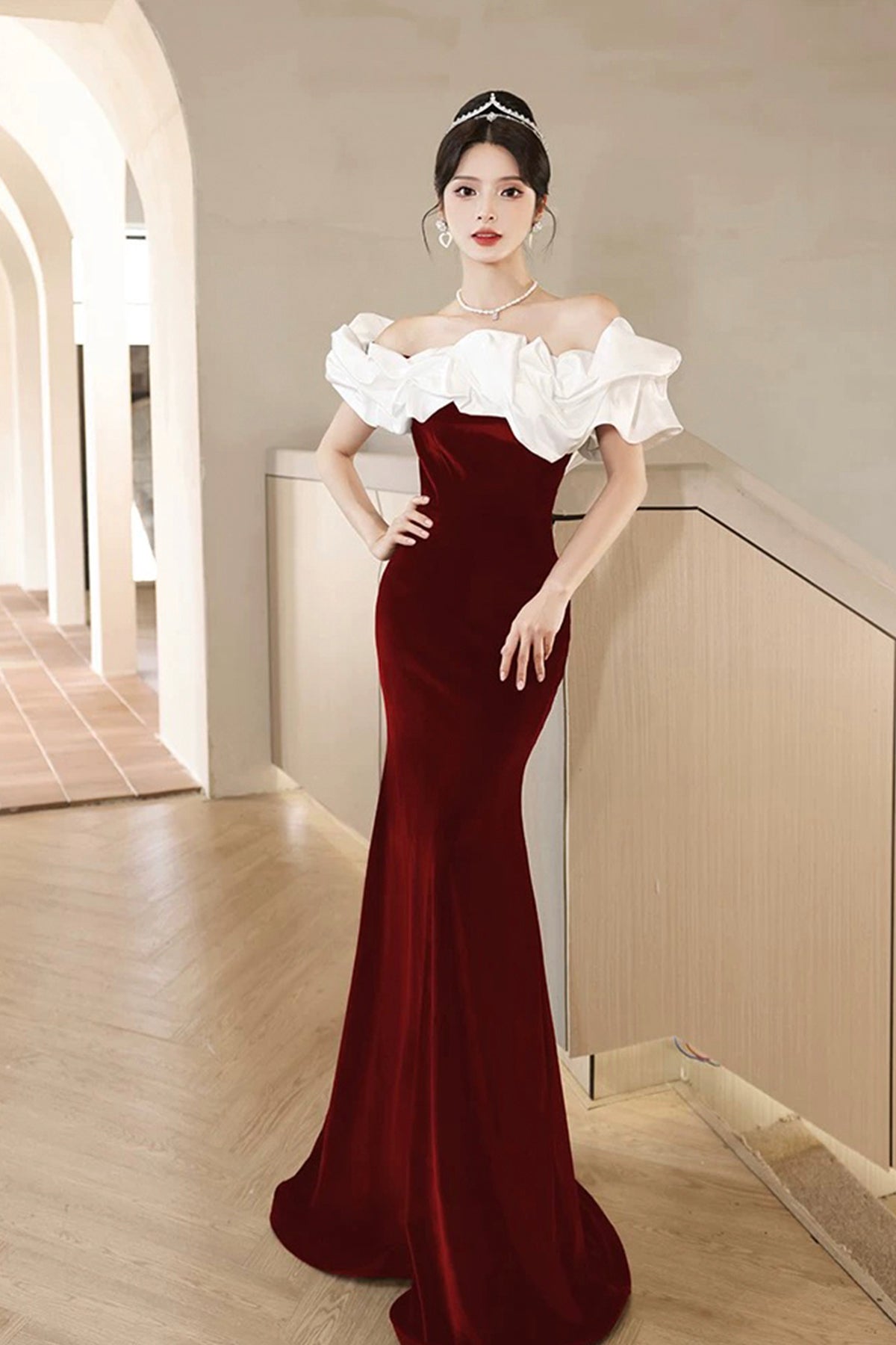 Homecoming Dresses Maroon Velvet Off The Shoulder Dress A-Line Burgundy Off Shoulder Tea Length Prom Homecoming Dresses Maroon Velvet Off The Shoulder Dress A-Line Burgundy Off Shoulder Tea Length Prom