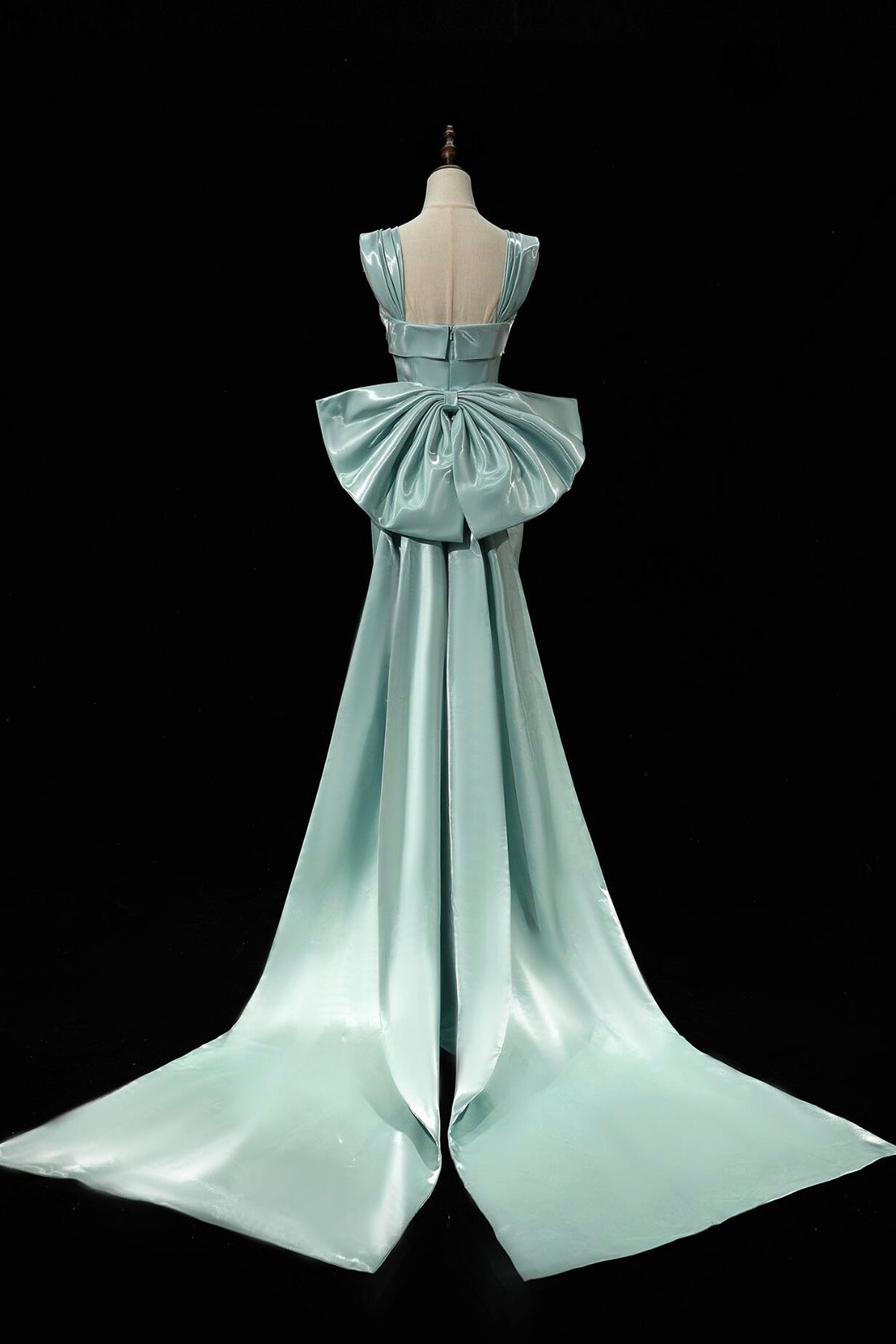 Mermaid Satin Long Prom Dress, Mermaid Evening Party Dress