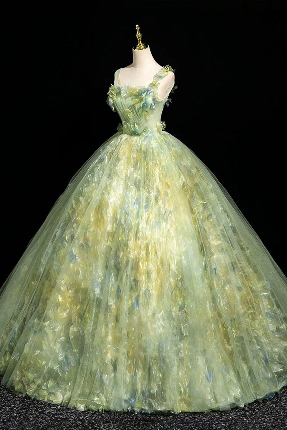 Green Tulle Long Prom Dress, Beautiful A-Line Evening Party Dress