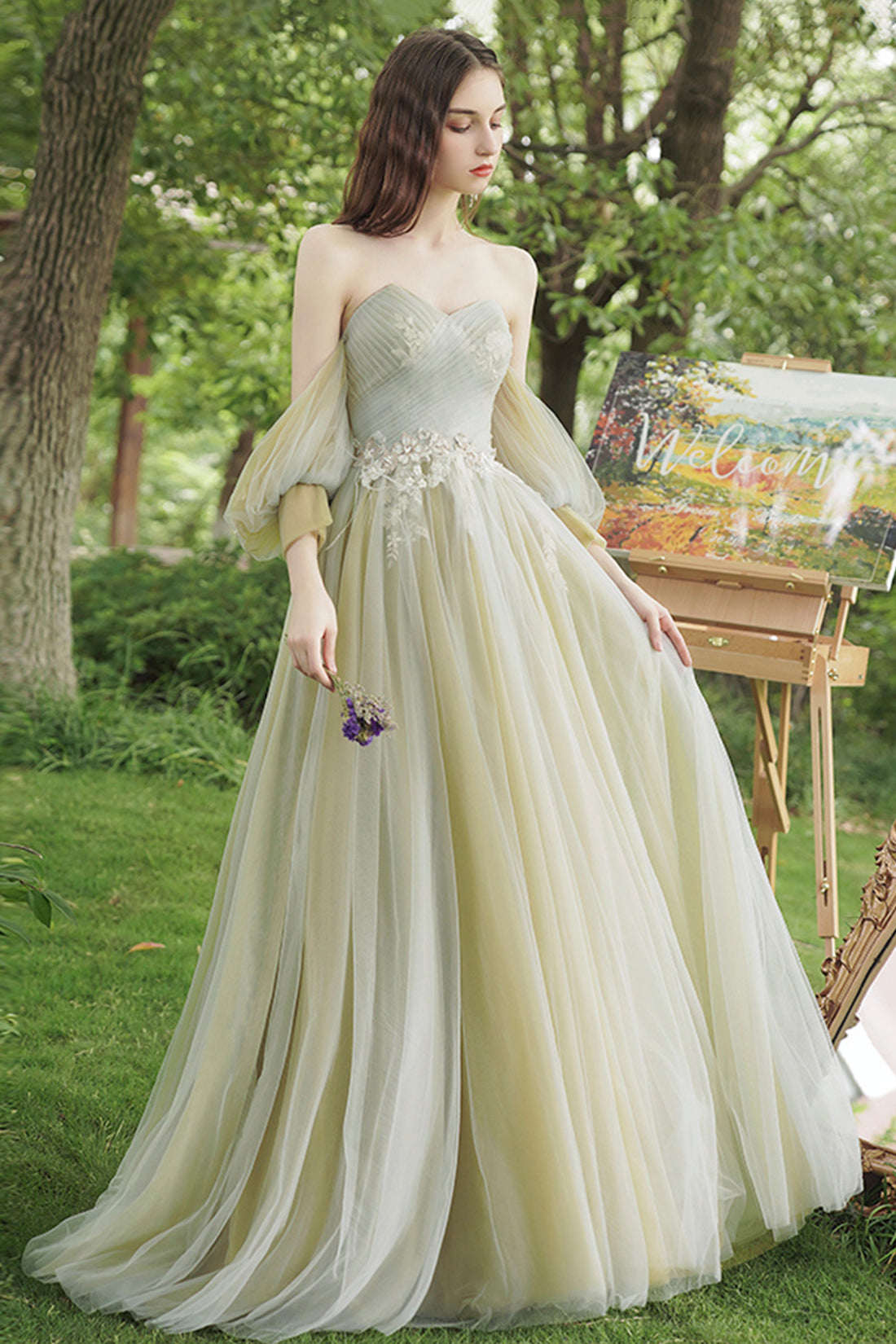 Green Lace Long Prom Dresses, Beautiful A-Line Evening Dresses Green Lace Long Prom Dresses, Beautiful A-Line Evening Dresses