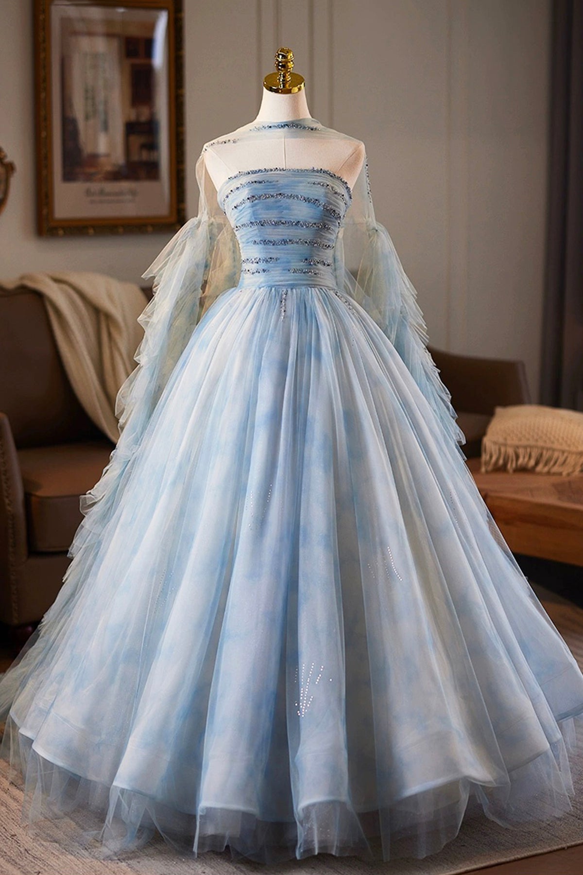 open lace back dress Vintage 1950s Pattern – Strapless Ballgown, Prom Dress main image 0