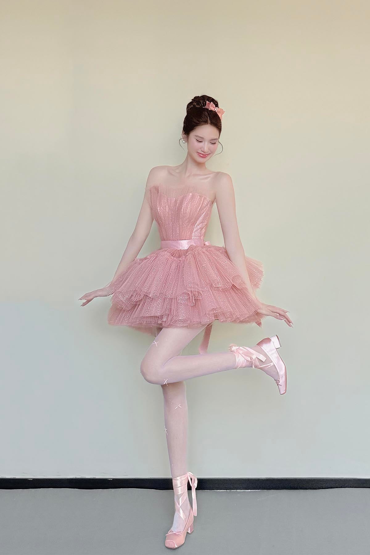 Lovely Pink Tulle Short/Mini Prom Dress, A-Line Strapless Party Homecoming Dress