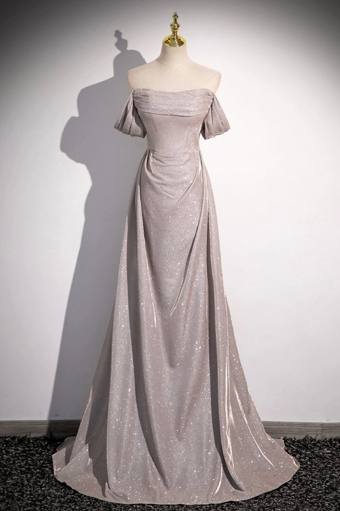 slim fit dress slacks Long Silver Sequin Bridesmaid Dress Spaghetti Strap – Lisposa main image 1