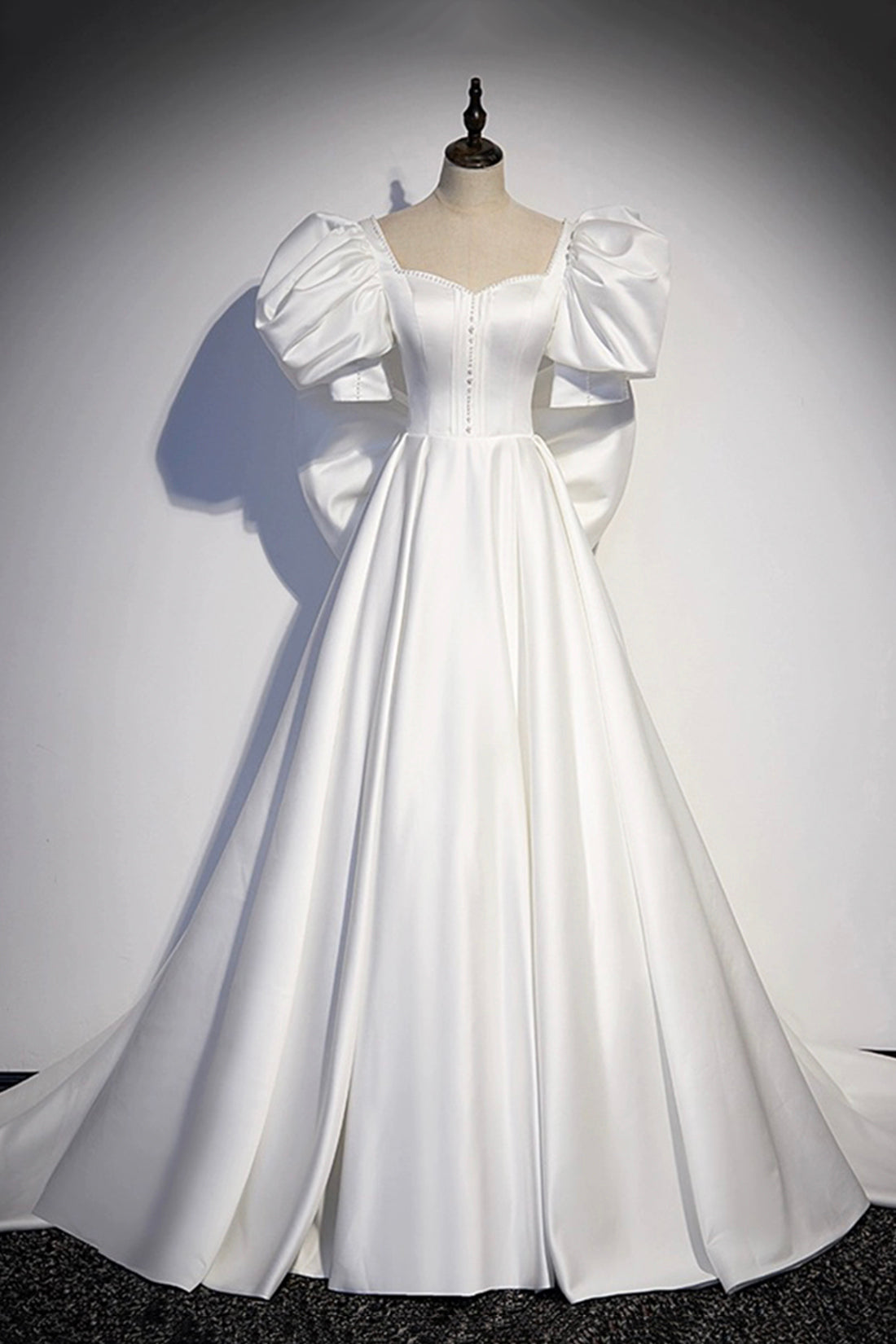 Elegant White Satin Sheath Long Prom Dress Birthday Party Dress SP73 main image 0