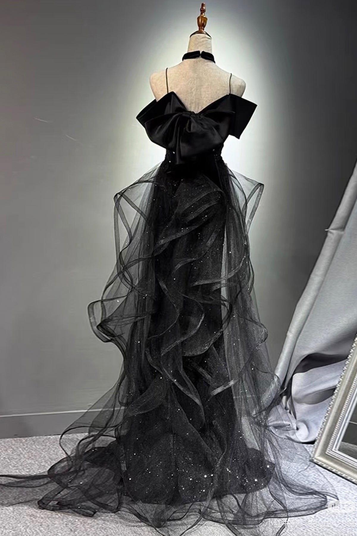 Sparkly Black Evening Gown Off Shoulder Mermaid Prom Dress