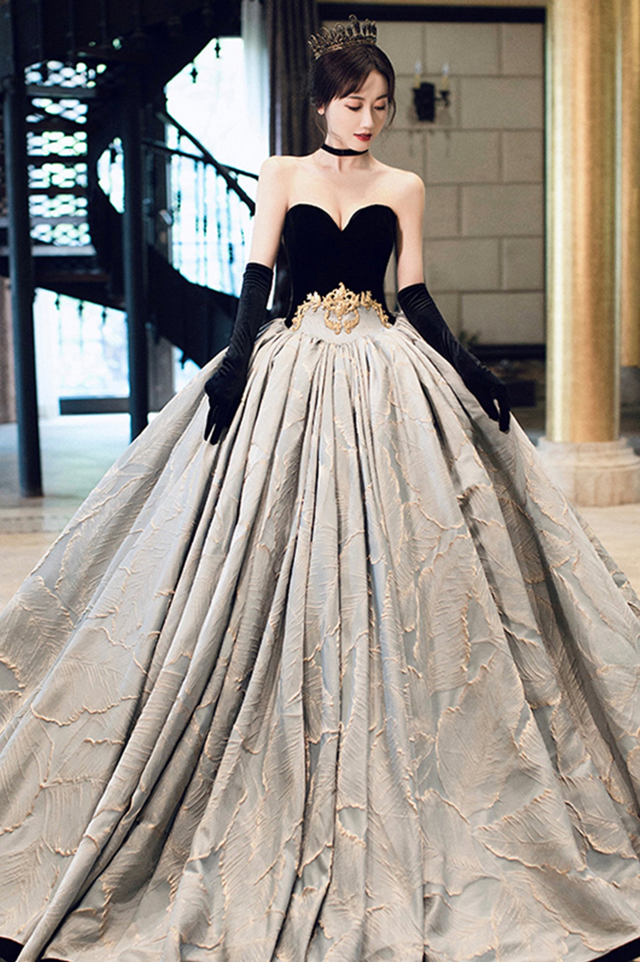 formal sweetheart neckline dress Andrea and Leo MA105 Prom Dress - Dusty Blue main image 1