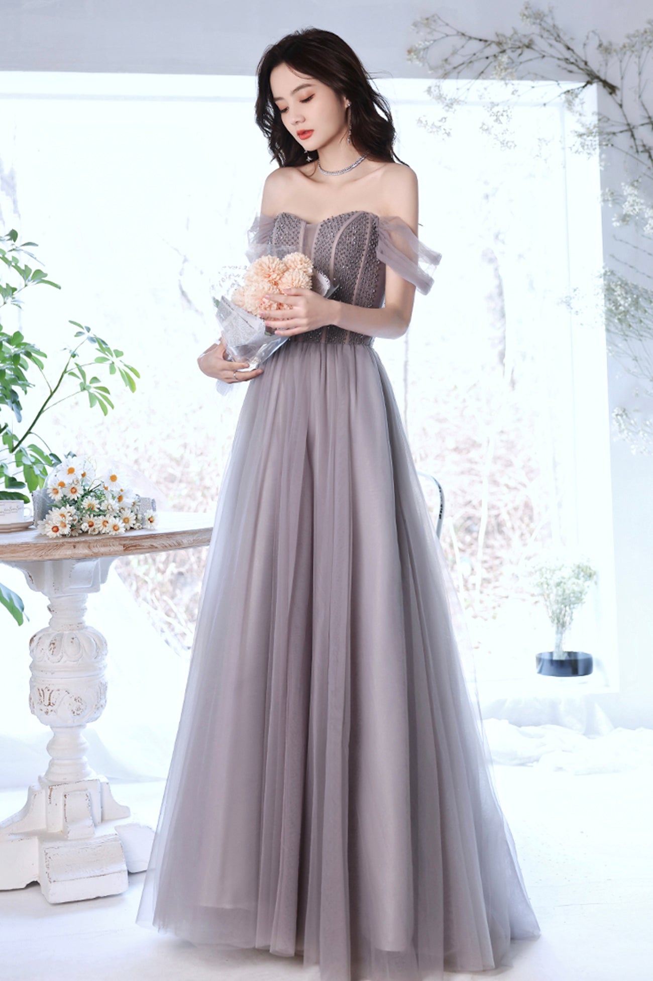 slim fit dress slacks COCOMELODY A-Line Ankle Length Satin Mother of The Bride Dress CS0564, Ivory