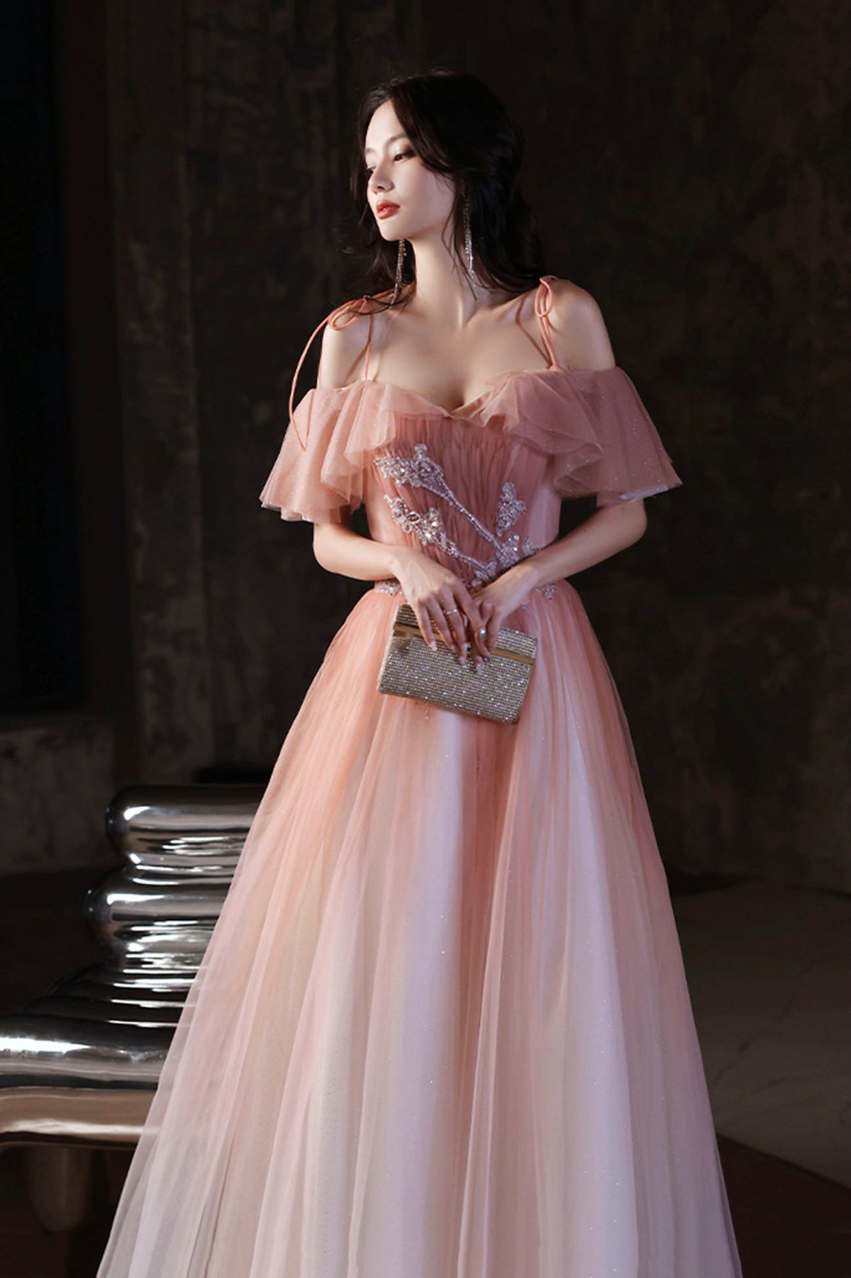 Beautiful Red Off the Shoulder Long Party Dress, A-Line Simple Prom Dress