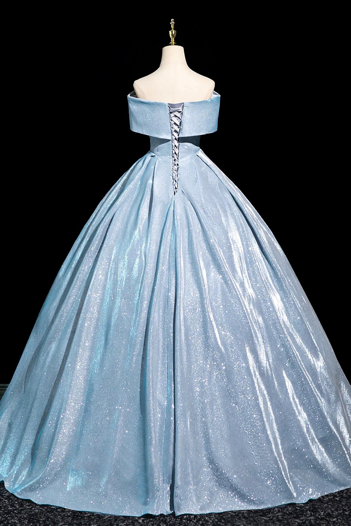 Sparkling Blue Long Party Dress, Elegant A-Line Prom Evening Dress