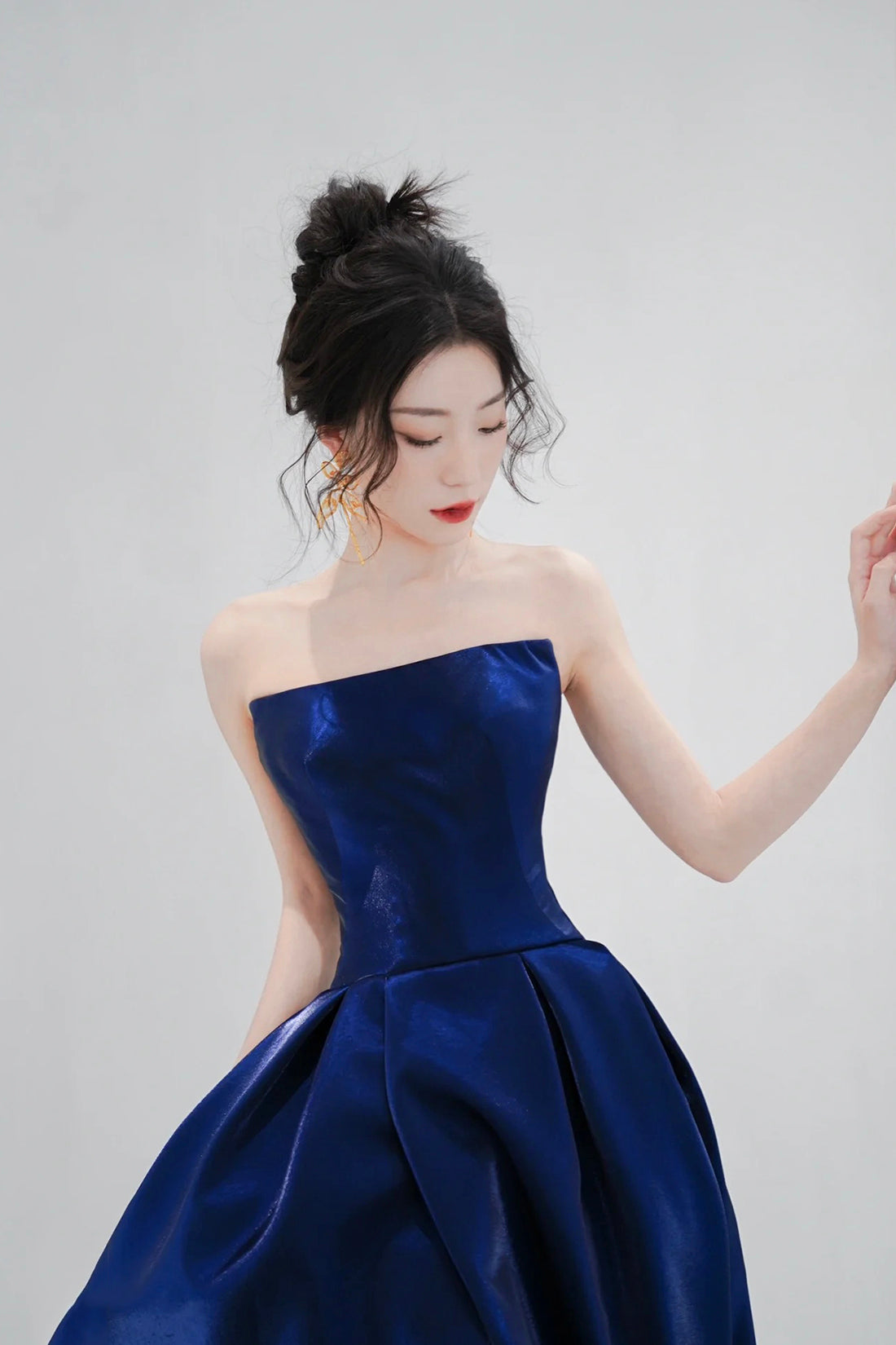 Blue Satin Long A-Line Prom Dress, Simple Blue Evening Dress Formal Dr Blue Satin Long A-Line Prom Dress, Simple Blue Evening Dress Formal Dr