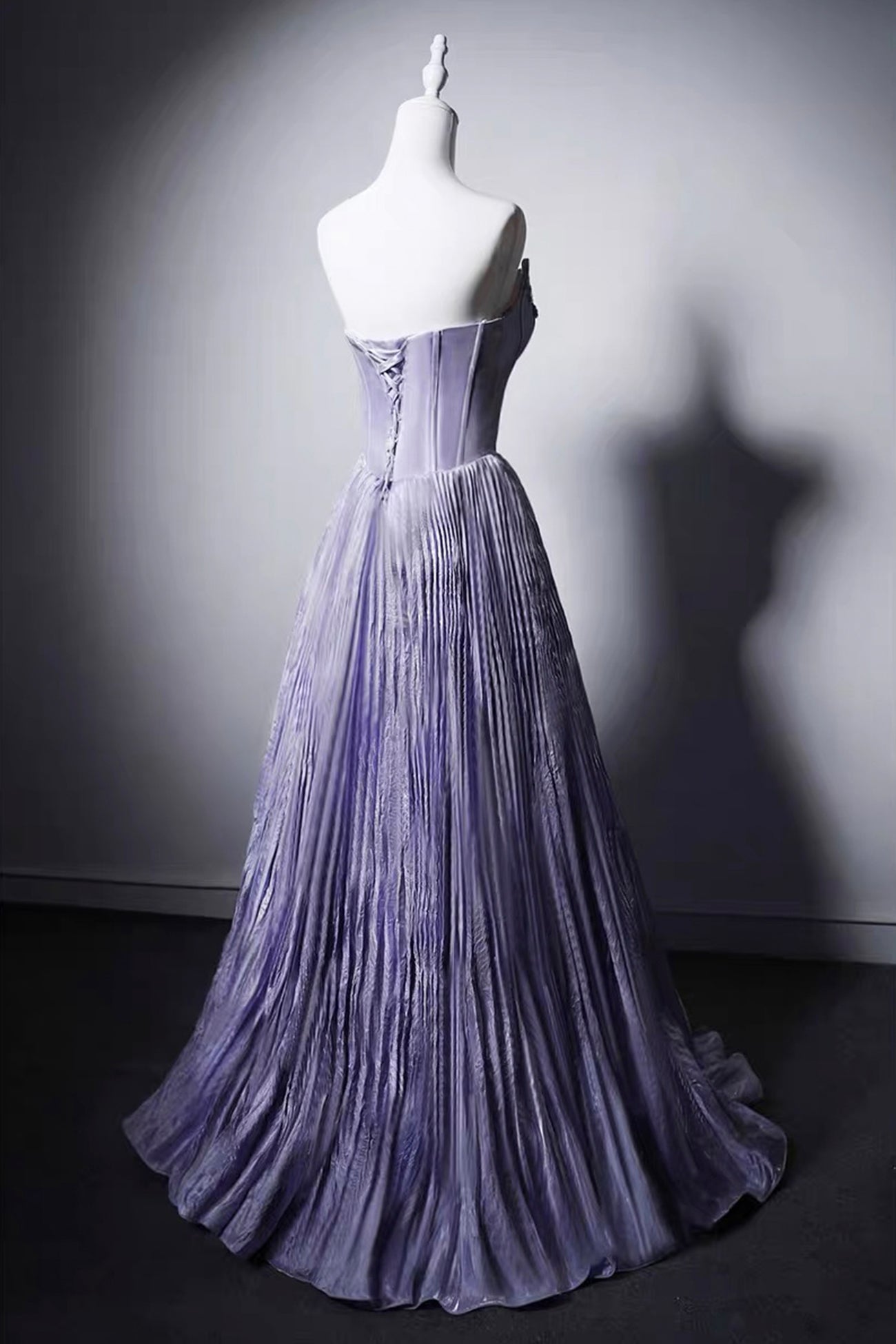 Lavender Off-the-Shoulder Evening Gown with Crystal Embroidery