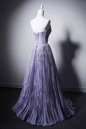Lavender Off-the-Shoulder Evening Gown with Crystal Embroidery