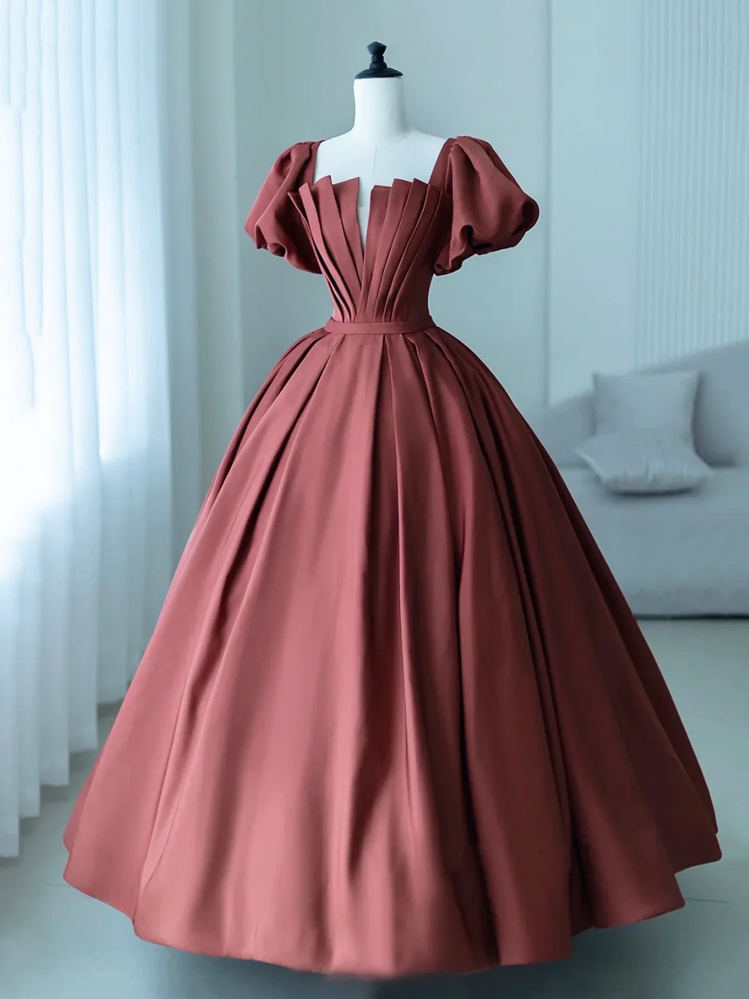 A-Line Satin Long Prom Dresses, Long Evening Dress main image 0