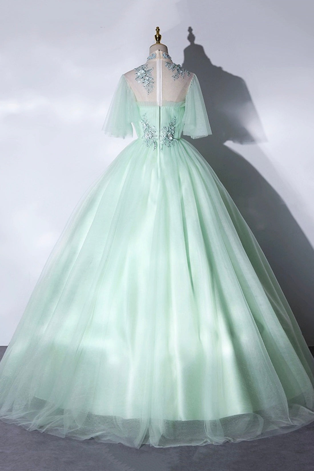 Elegant Green A-Line Princess Prom Dress, A-Line Lace Evening Party Dr Elegant Green A-Line Princess Prom Dress, A-Line Lace Evening Party Dr