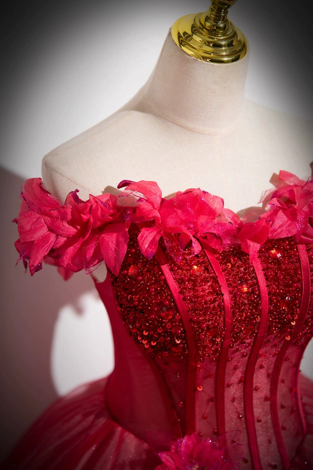 Beautiful Off The Shoulder Red Long Beading Sheath Prom Dress