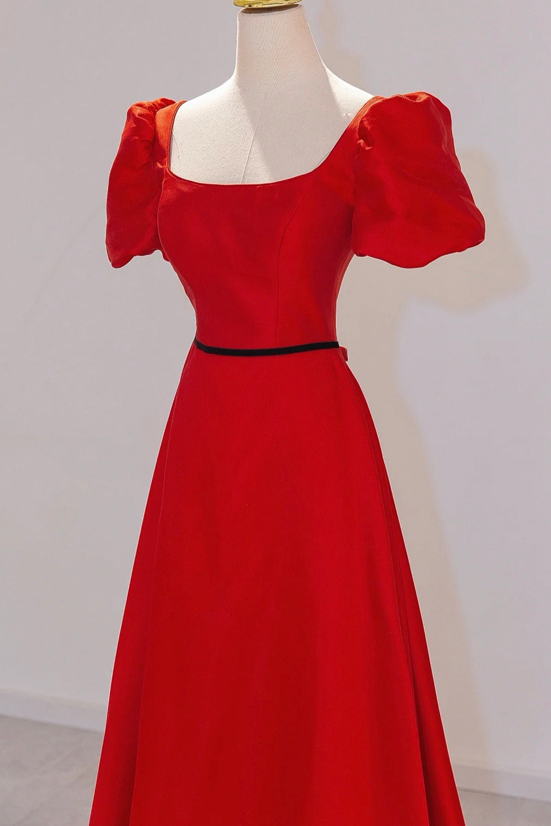 Elegant Satin Long Prom Dress, Simple A-Line Red Evening Party Dress Elegant Satin Long Prom Dress, Simple A-Line Red Evening Party Dress