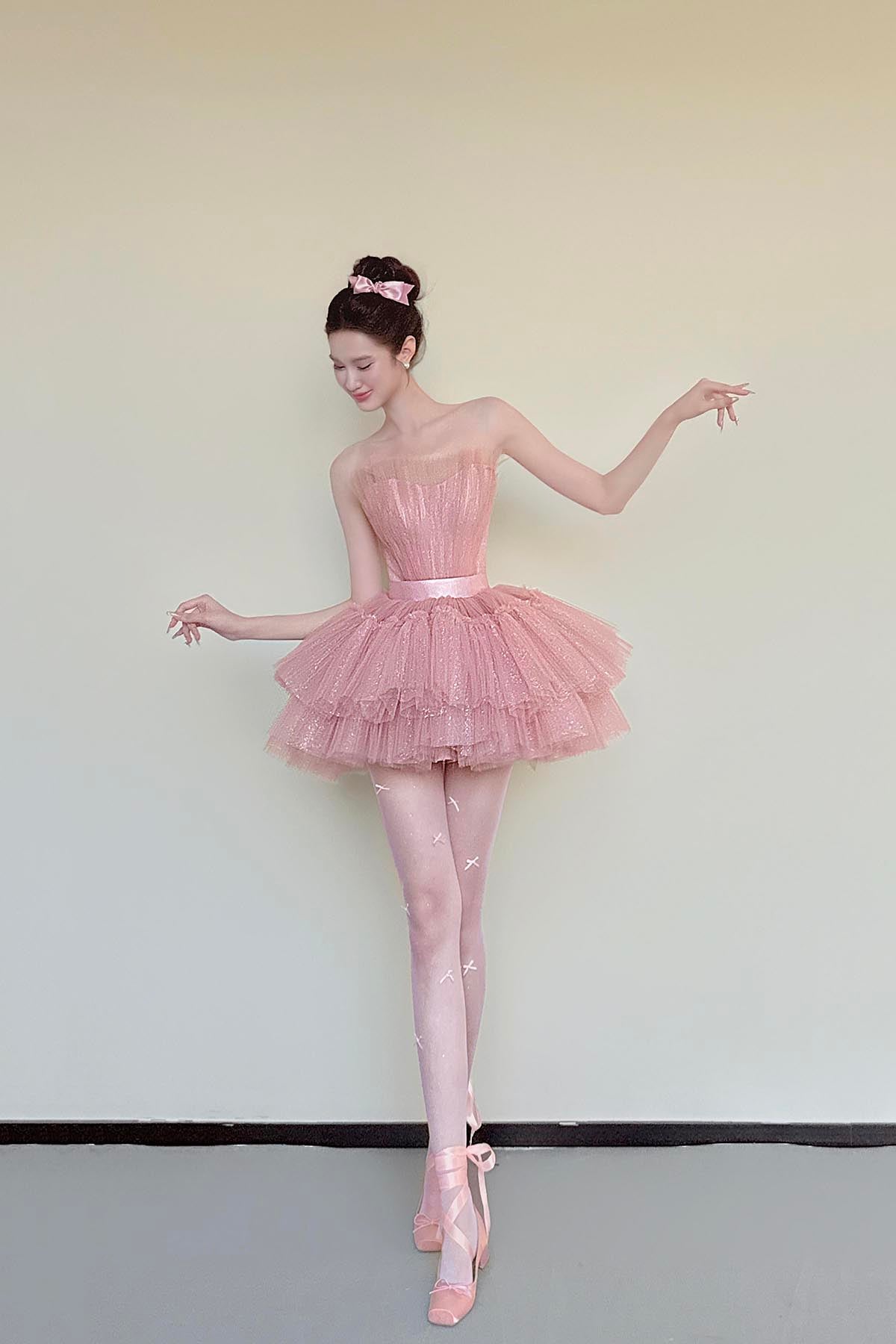 Lovely Pink Tulle Short/Mini Prom Dress, A-Line Strapless Party Homecoming Dress