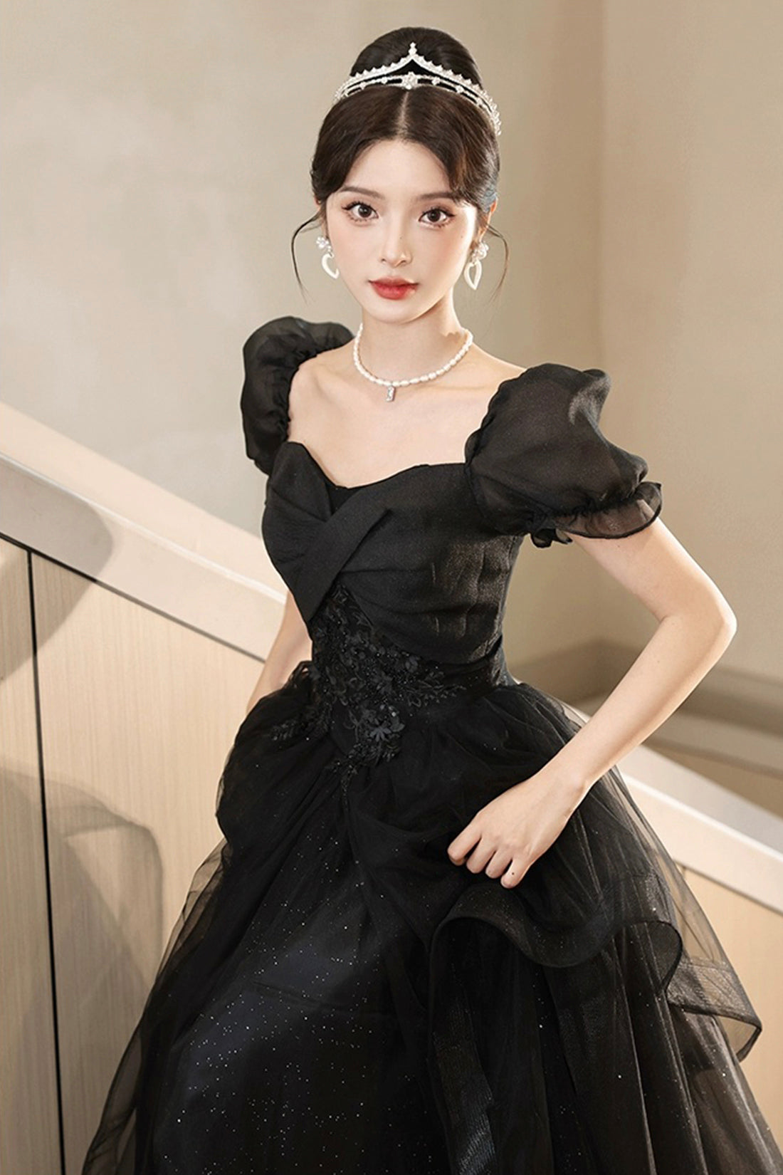 Black Ball Gown Flower Girl Dresses Little Girls Party Dress Black Pageant  Gowns | eBay