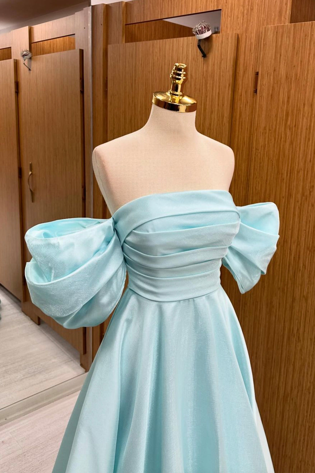Blue Tulle Floor Length Prom Dress, Beautiful A-Line Formal Evening Dress