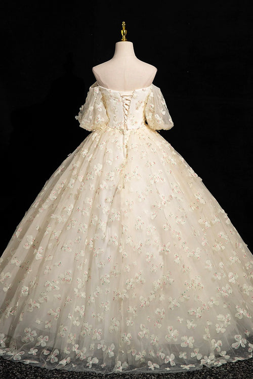 Floor Length Off-The-Shoulder A-Line Dresses With Slit Champagne main image 1