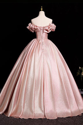 Stunning Pink Prom Dresses Ball Gown, A-line Backless Prom Formal Dresses