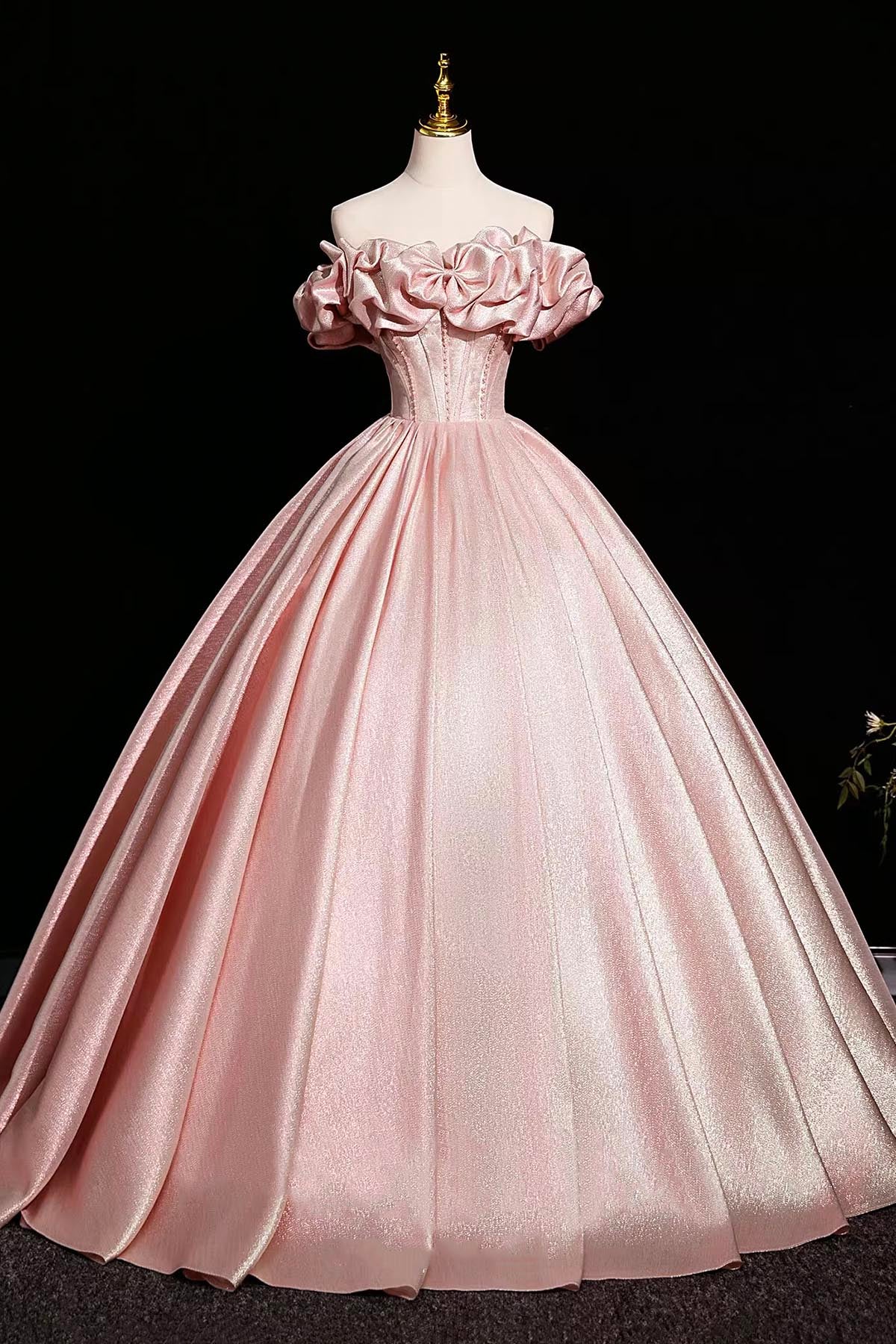 Stunning Pink Prom Dresses Ball Gown, A-line Backless Prom Formal Dresses