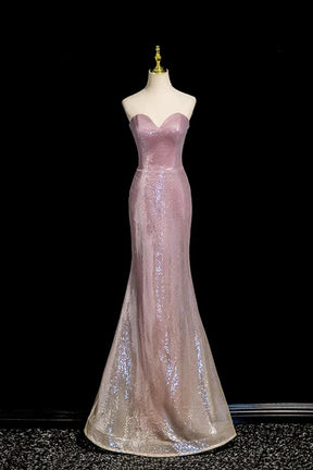 Lilac Glitter Mermaid Evening Dress Off Shoulder Ruffle Detailing Floor Length Party Gown