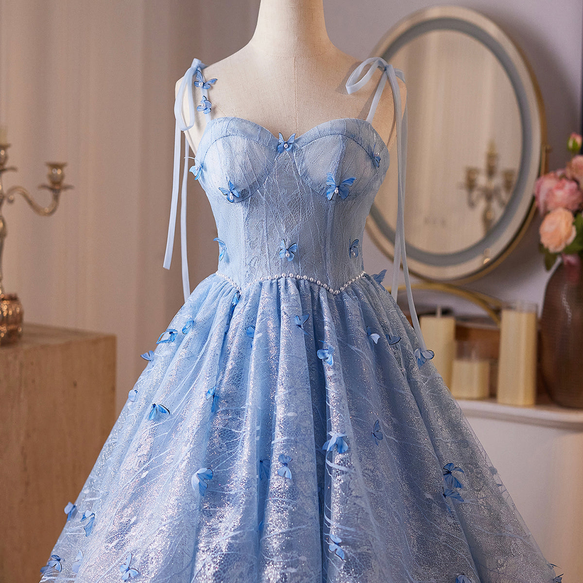 blue sparkly short prom dress Exceptional Mini Light Dresses Provider A-line Sequins Poplin Shirt Sheath Dress YGroup_posy Cocktail dress Retail and wholesale are Color:Black Chantilly Lace