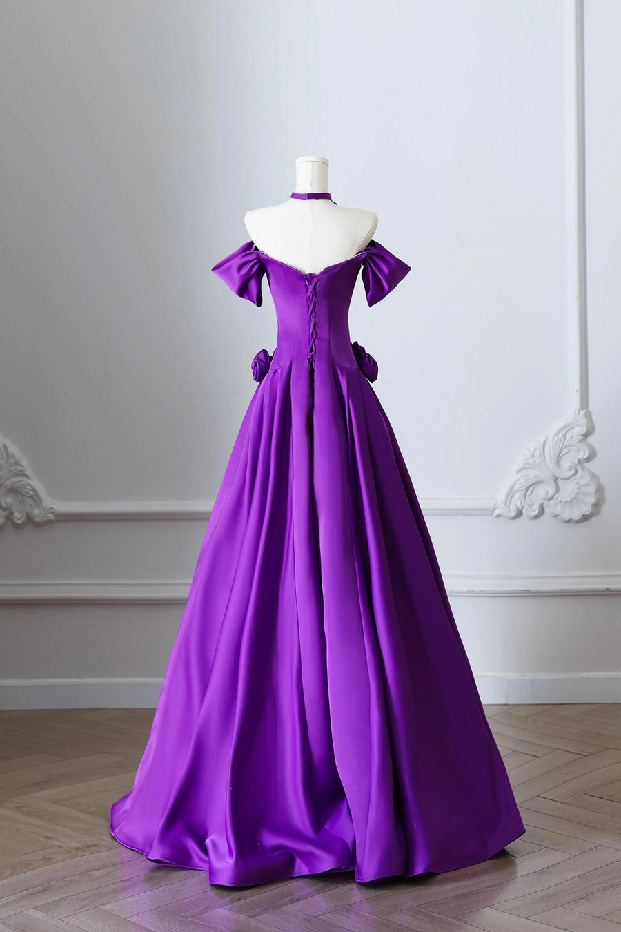 Simple purple long prom dress evening dress main image 0