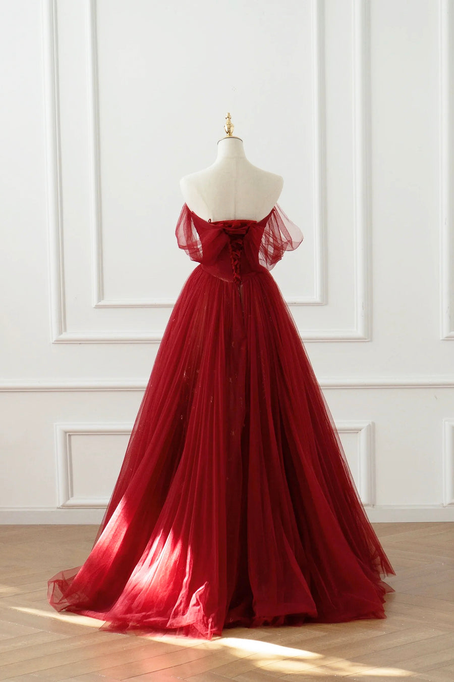 English Toile Dress - Burgundy