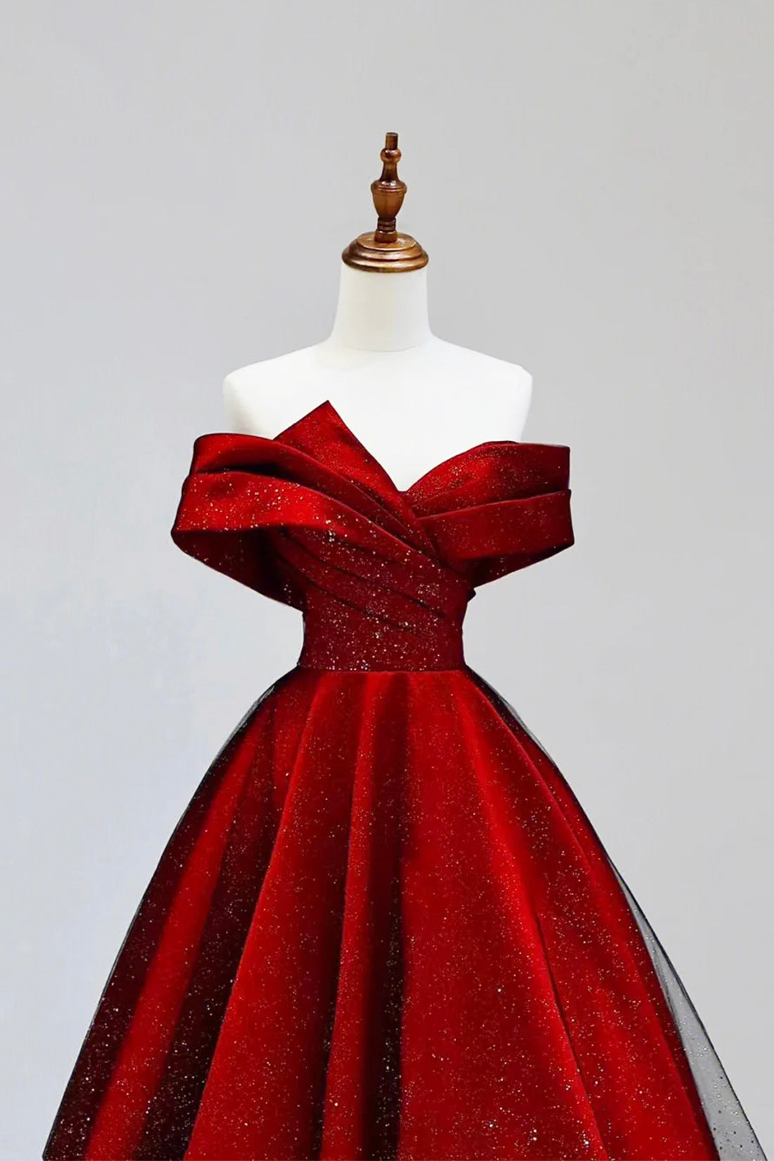 Burgundy Satin and Black Tulle Long Prom Dress, Beautiful A-Line Party Burgundy Satin and Black Tulle Long Prom Dress, Beautiful A-Line Party