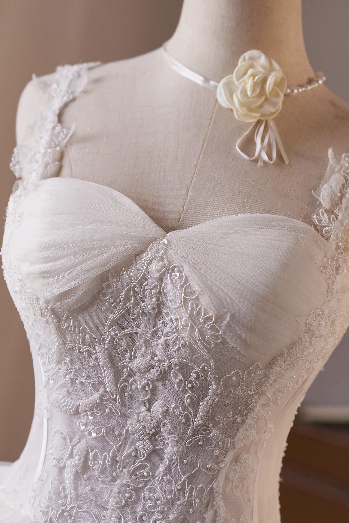 Charming Short White Party Dress, A-Line Tulle Lace Prom Homecoming Dress