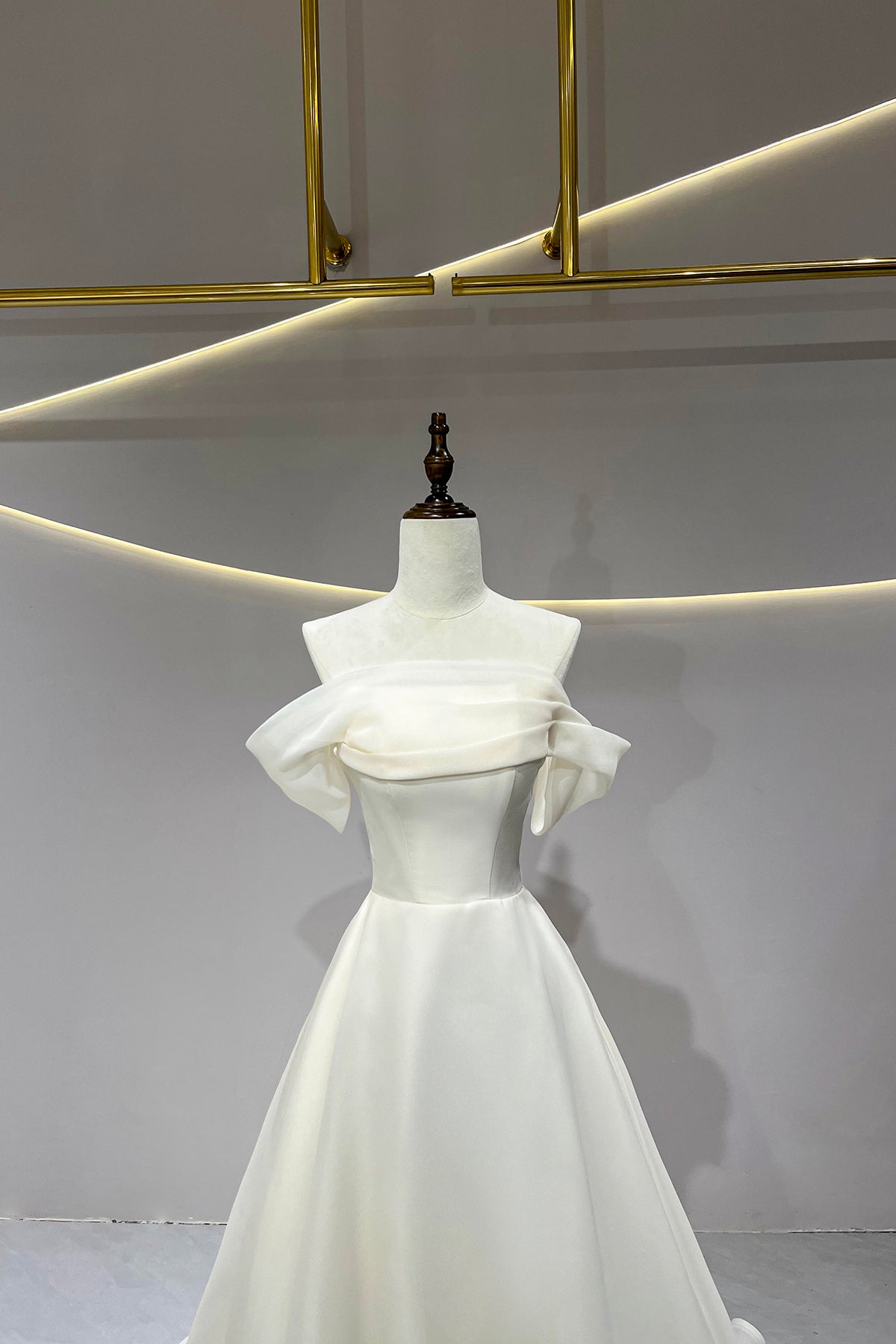 Off Shoulder A-Line Prom Evening Dress, Beautiful White Floor Length Party Dress