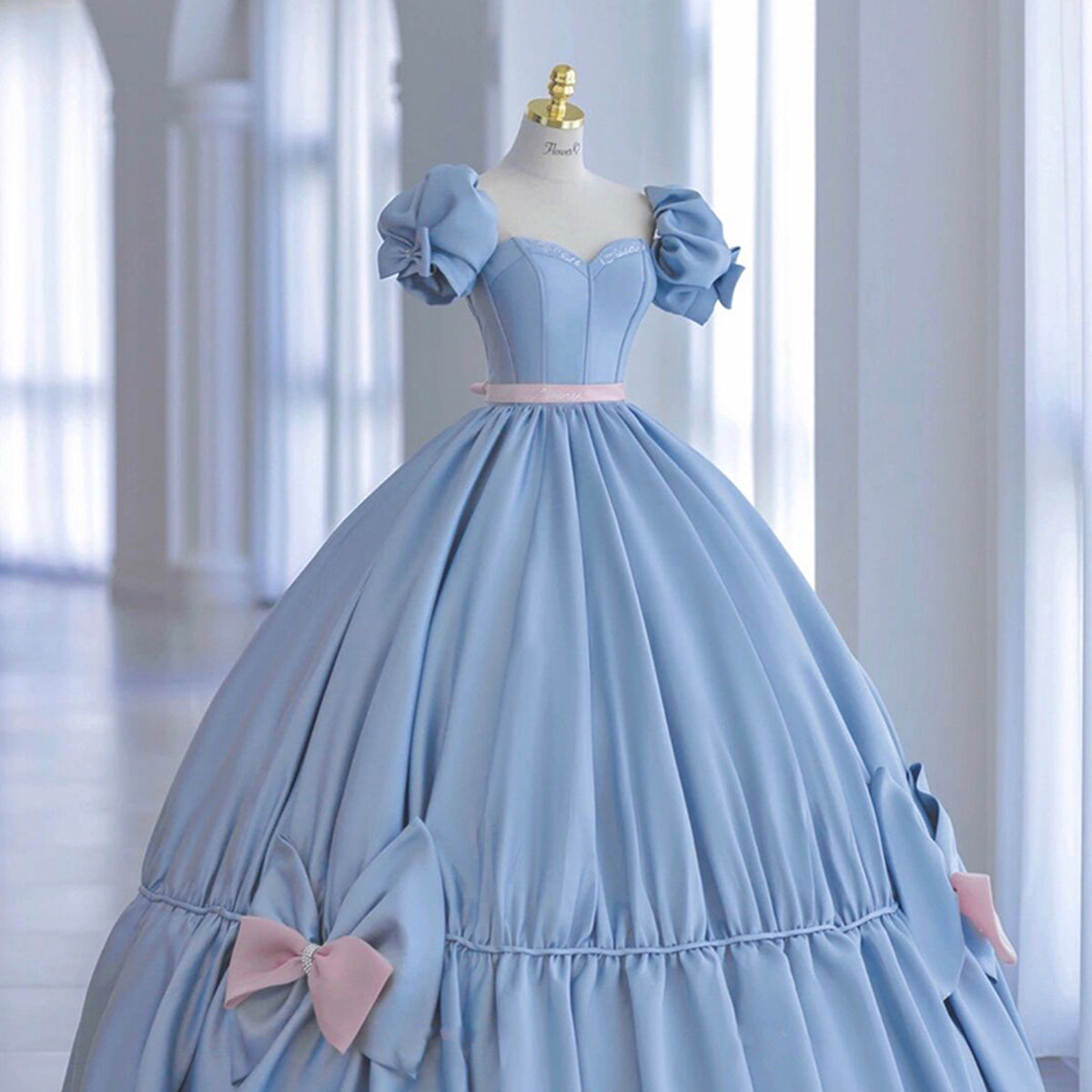 2023 New Princess Mermaid Dress For Little Girls Kids Sequined Tulle  Elegant Blue Long Ball Gown