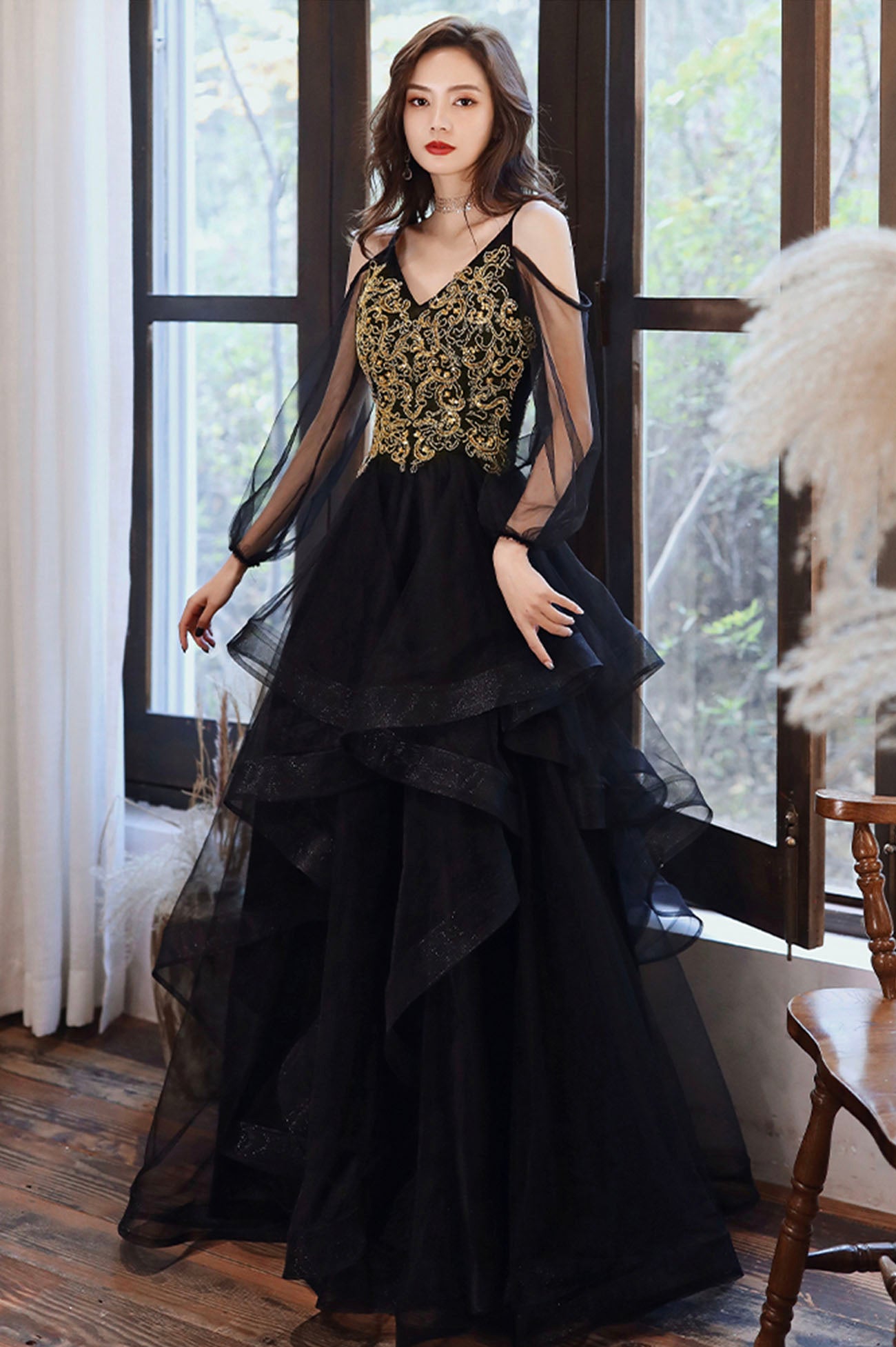 black graduation dress long Sweetheart Neck Black Prom Dresses Long, Black Long Formal Graduation Dresses, US 10 / Black as Pics / With Rush+$19.99