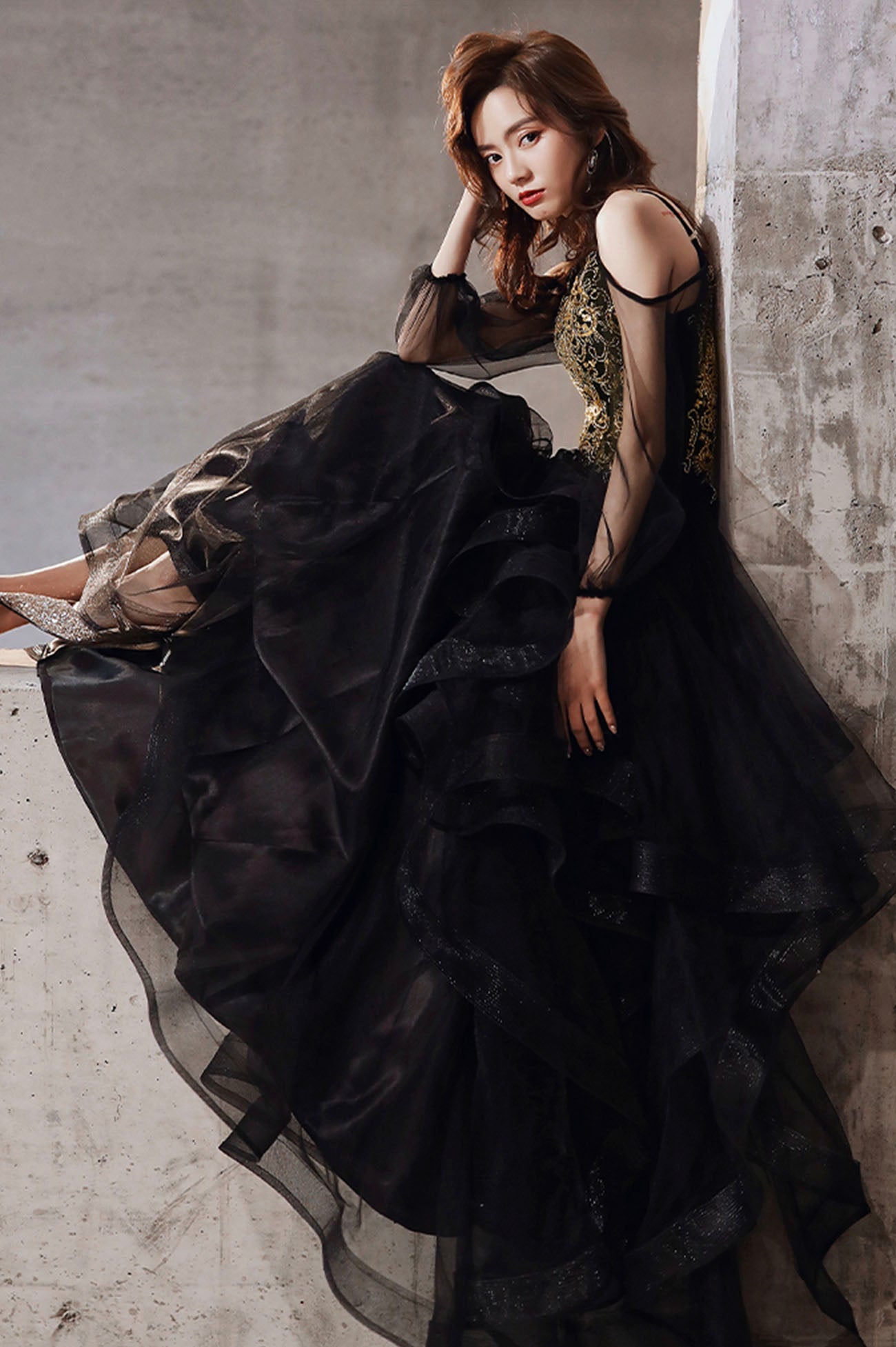 black long graduation dresses Black Tulle Long Prom Dress, Formal Dress Black Graduation Dresses US 4 / Custom Color