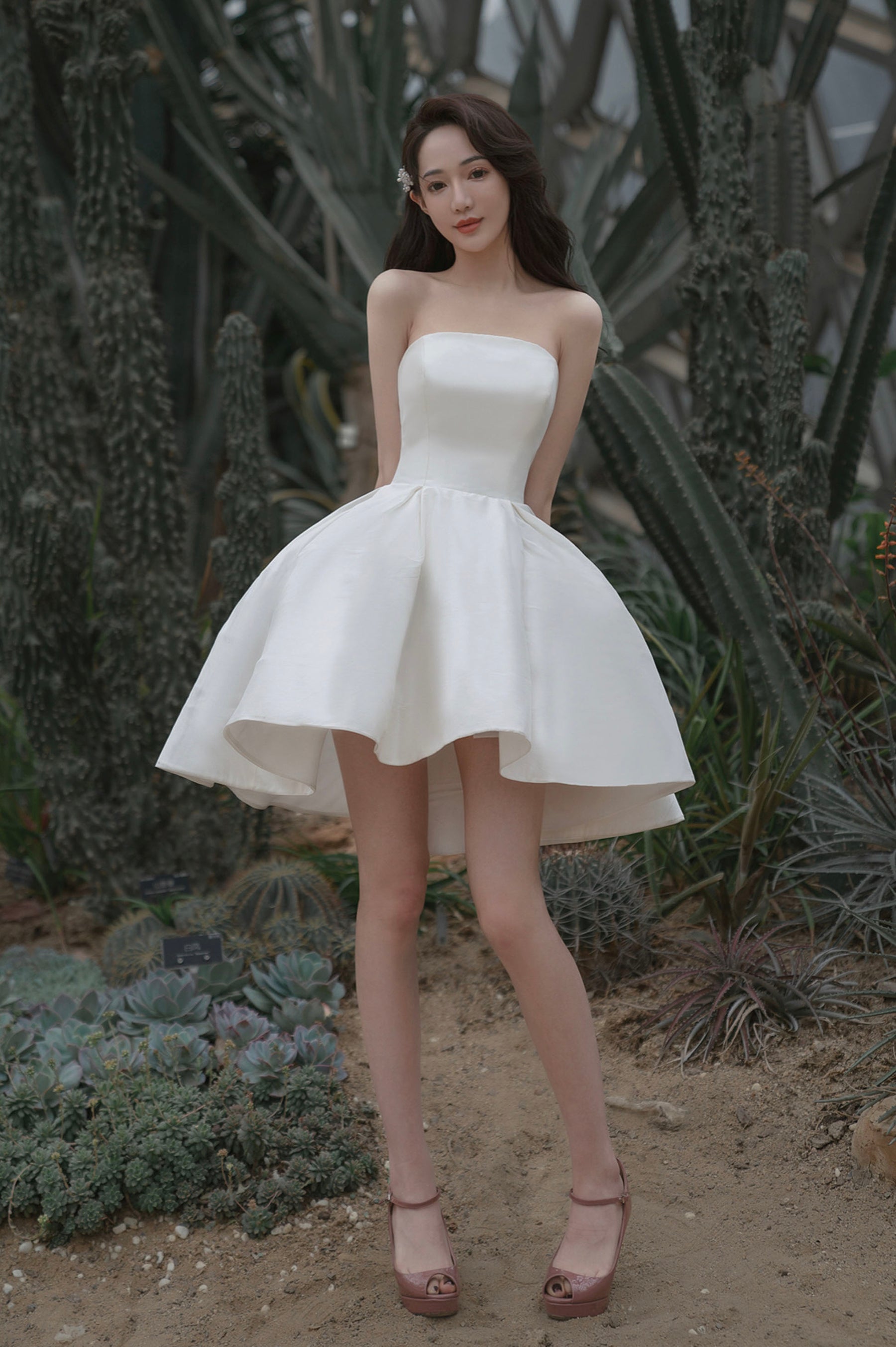 White Satin Short A-line Prom dress Homecoming Dress White Satin Short A-line Prom dress Homecoming Dress