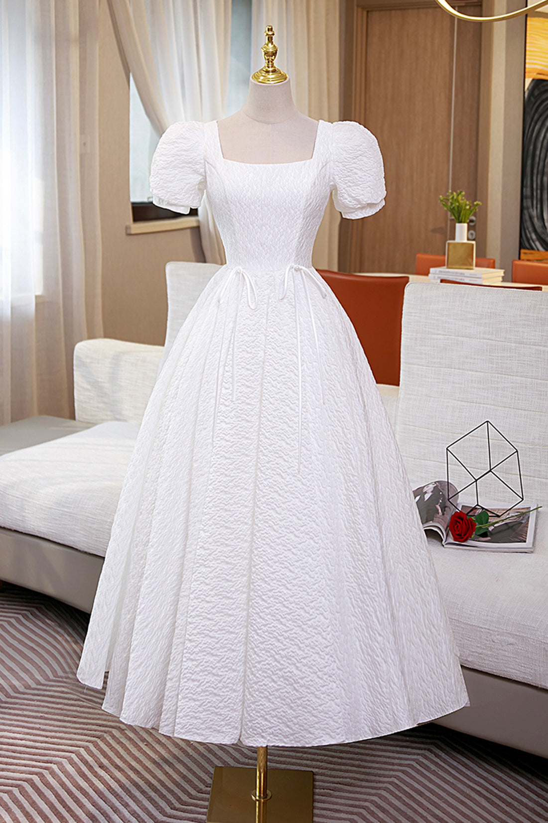 A Line White Halter Homecoming Dress Short Evening Dress Cocktail Dresses Short Party Dress