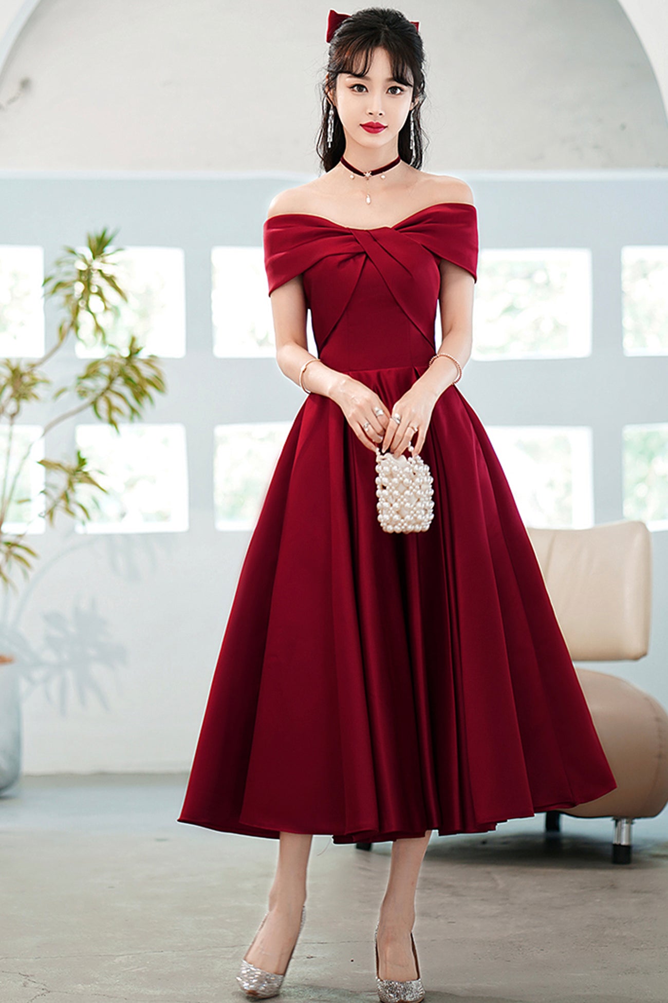 Homecoming Dresses Maroon Bridesmaid Dresses Short Burgundy Satin