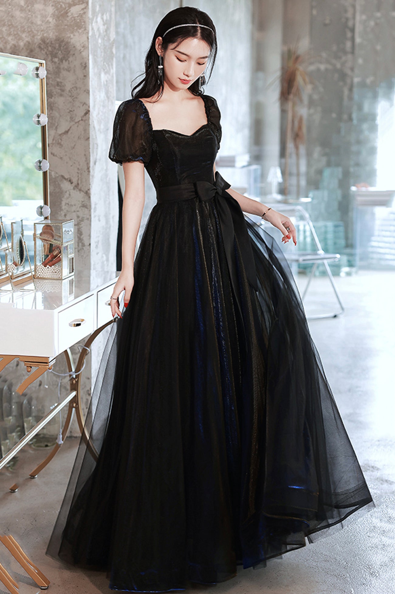 Long Black Dress With Short Sleeves Sale | bellvalefarms.com