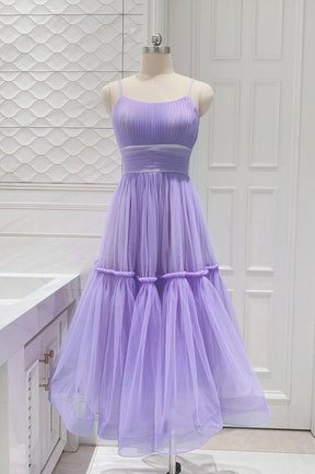 Cute Tulle Scoop Spaghetti Straps Homecoming Dress, Short Prom Dress