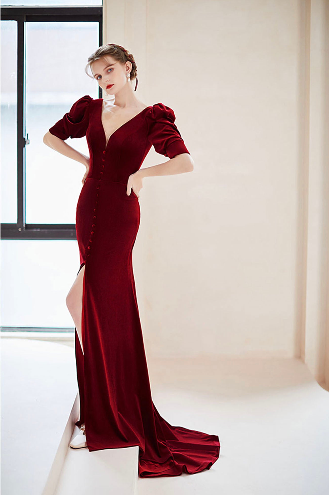red velvet mermaid dress Red velvet mermaid dress BUSH DESIGN