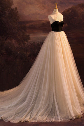 Elegant Tulle Long A-Line Prom Dress, Beautiful Evening Party Dress