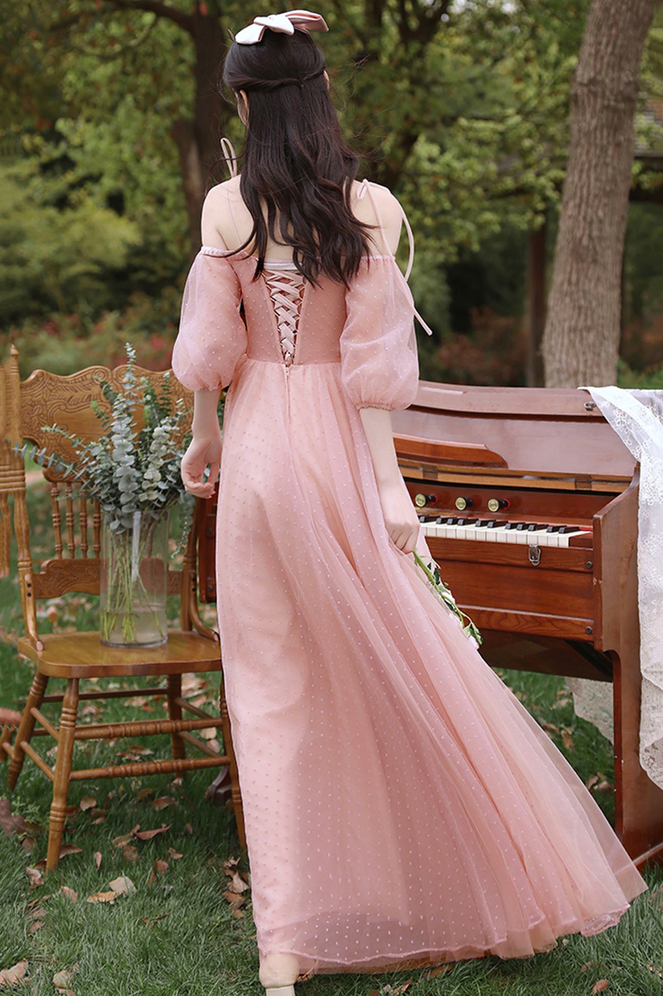 Pink Tulle Long A-Line Prom Dress, Cute Pink Evening Party Dress Pink Tulle Long A-Line Prom Dress, Cute Pink Evening Party Dress
