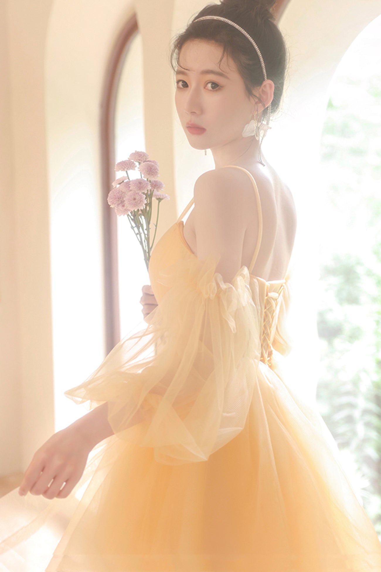 yellow prom dress short Off the Shoulder Short Yellow Tulle Prom Dresses, Short Yellow Tulle Graduation Homecoming Dresses, US 8 / Custom Color / With Rush+$19.99