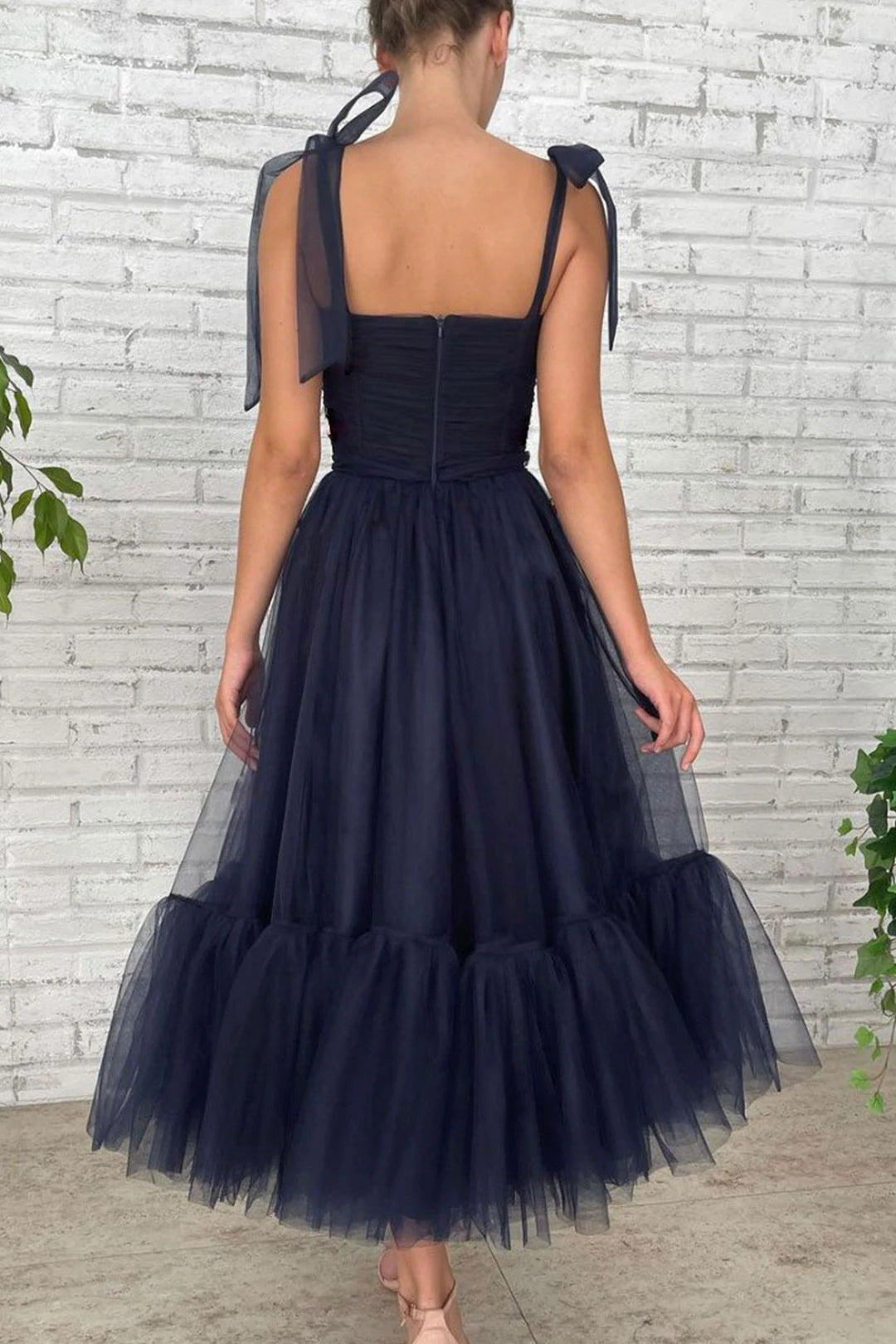 Blue Tulle Short A-Line Prom Dress, Cute Tulle Homecoming Party Dress