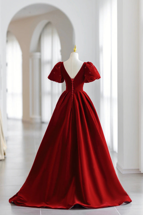 Burgundy Formal Dress Long Evening Party Dresses