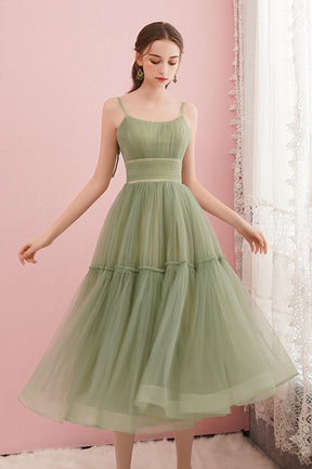Cute Tulle Short Prom Dress, A-Line Spaghetti Straps Homecoming Party Dress