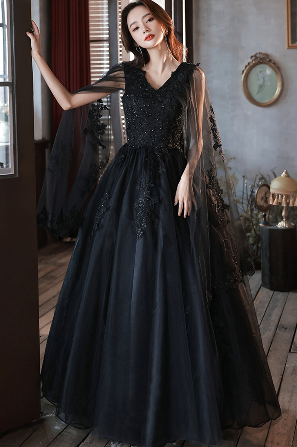 long lace formal black evening dress reviews The Dress Outlet length skirt Black Formal Dress With Lace