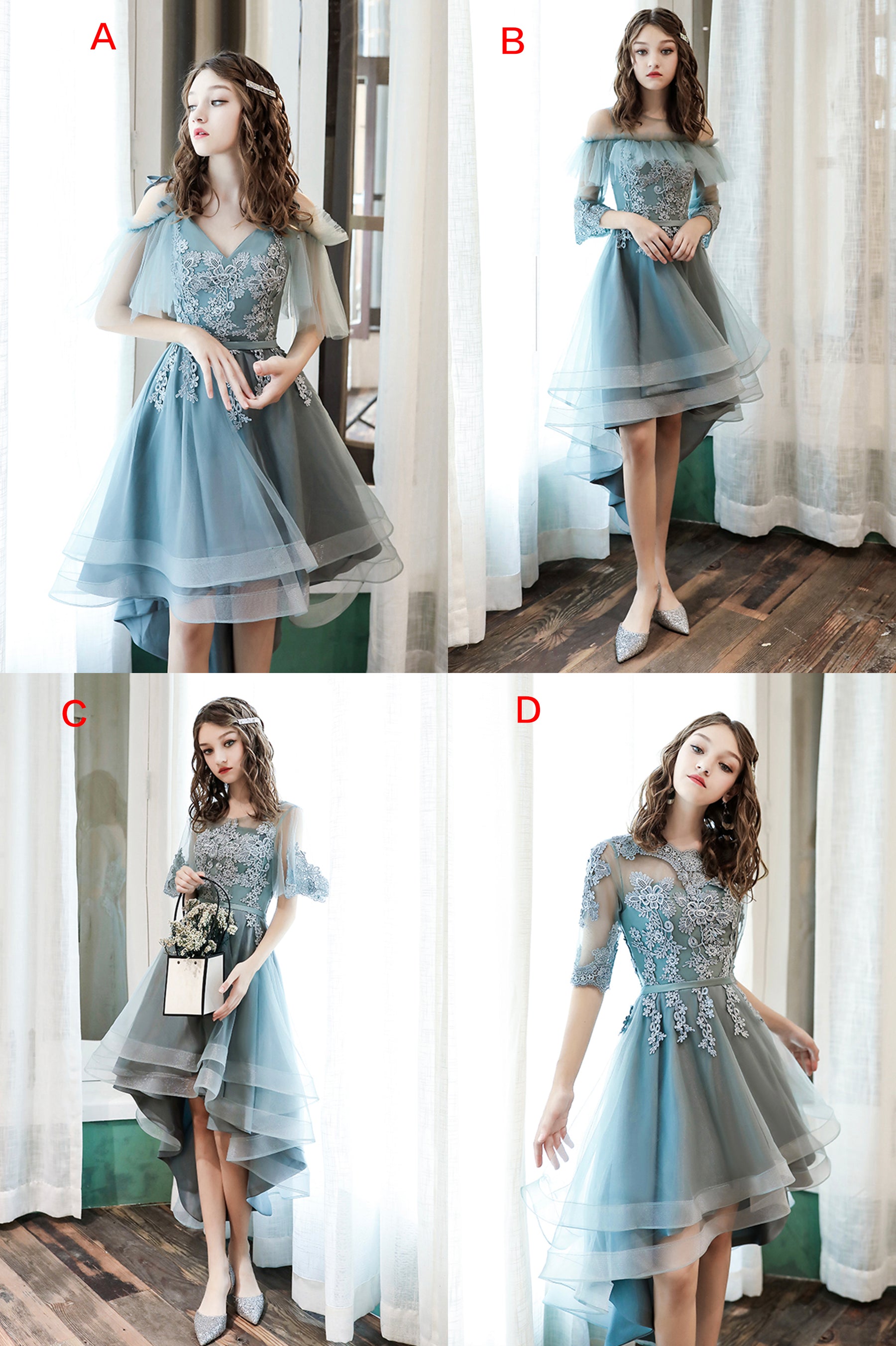 Cute Tulle Lace Short Prom Dress, A-Line Homecoming Party Dress